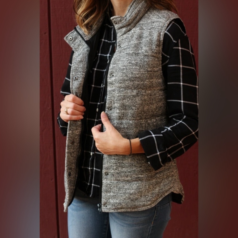 Skies Are Blue - Heather Grey Jacket Vest